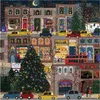 A festive winter street scene with decorated buildings, Christmas trees, and vehicles. Anteprima dell’immagine prodotto