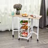 HOMCOM Chariot de service desserte de cuisine à roulettes Voir les images du produit 3