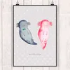Mr. & Mrs. Panda Bild Axolotl Freundin DIN A3 - Grau Produktbild-Vorschau 2