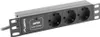 Lanberg Listwa zasilająca PDU 10" 1U 3x Schuko 2m czarna Podgląd zdjęcia produktu 1