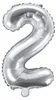 Folienballon Zahl "2" 35cm silber Metall 1 Stk. Produktbild-Vorschau 1