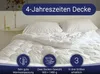 A white duvet is laid out on a bed with two pillows. Produktbild-Vorschau