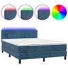 Boxspringbett mit Matratze & LED Dunkelblau 140x190 cm Samt Produktbild-Vorschau 1