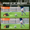 Two split images showing a soccer training board at different angles with a soccer ball and a child practicing. Náhľad obrázku produktu