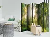 A living room scene with a white sofa, decorative tables, a plant, and a folding screen depicting a forest. Podgląd zdjęcia produktu
