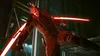 A character in a red suit with a red glowing sword is in action. Produktbild-Vorschau