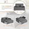 A collage of images showing a gray sofa in different configurations: as a sofa, a recliner, and a bed. Anteprima dell’immagine prodotto