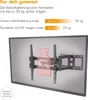 A TV wall mount attached to a flat-screen TV, with a graphic overlay indicating maximum weight capacity. Produktbild-Vorschau