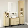 A modern bathroom vanity set with cabinets and a sink. Anteprima dell’immagine prodotto