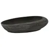 vidaXL Aufsatzwaschbecken Grau und Schwarz Oval 59x40x14 cm Produktbild-Vorschau 1
