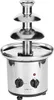 A close-up, studio shot of a stainless steel chocolate fountain. Podgląd zdjęcia produktu