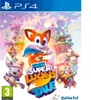 The image is a video game box cover for 'New Super Lucky's Tale' on PlayStation 4. It features cartoon characters and a colorful, fantastical background. Produktbild-Vorschau