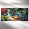 Wanduhr Uhr Wandbild Leinwand Geräuschlos 60x30 Wald Blume Produktbild-Vorschau 2