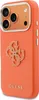 A close-up, angled view of an orange phone case with the GUESS logo. Podgląd zdjęcia produktu