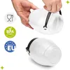 A hand holding a white plastic container with a black handle, with another identical container shown below. Produktbild-Vorschau