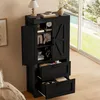 Merax Hochschrank Küchenschrank mit Scheunentür Design, Produktbild-Vorschau 2