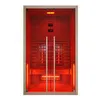 An infrared sauna cabin with internal lighting. Produktbild-Vorschau