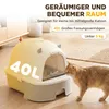 PawHut kattenbak van roestvrij staal met afneembaar deksel, Productafbeelding-voorbeeld 9