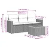 Design 4-tlg. Garten-Sofagarnitur mit Kissen Grau Poly Produktbild-Vorschau 7