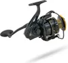 A black and gold fishing reel is shown against a white background. Produktbild-Vorschau
