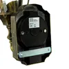 Close-up of the back of an outdoor wall light, showing the mounting plate and a label with product information. Produktbild-Vorschau