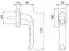 HOPPE Fenstergriff London mit Druckknopf AL F1 Silber Produktbild-Vorschau 3