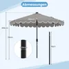3 m Solar-Sonnenschirm mit 24 LED Lichtern, Belüfteter Produktbild-Vorschau 9