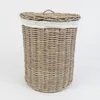 Wäschekorb Rattan mit Deckel 49 cm – Wäschesammler rund mit Produktbild-Vorschau 3
