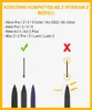 An image showing compatible stylus pen tips for Onyx Boox devices, with a checkmark for compatible models and a cross for incompatible ones. Produktbild-Vorschau