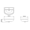 Technical drawing of a VIGOUR Waschtisch one sink with dimensions. Produktbild-Vorschau