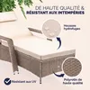 Casaria® Chaise longue en polyrotin Beige coussin 7cm 2 Voir les images du produit 5