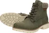 A pair of green women's boots on a white background. Produktbild-Vorschau
