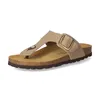 Beliana Damen Pantoletten/ Zehentrenner Taupe Rauleder Produktbild-Vorschau 2