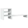 A white monitor stand with integrated desk organizer shelves, shown against a white background. Podgląd zdjęcia produktu