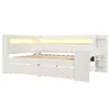 A white daybed with integrated lighting and storage. Produktbild-Vorschau