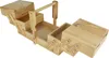 A wooden sewing box is shown against a white background. Podgląd zdjęcia produktu