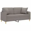 vidaXL 2-Sitzer-Sofa mit Zierkissen Taupe 140 cm Stoff Produktbild-Vorschau 3