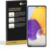 A product package for a screen protector for a Samsung Galaxy A53 phone, shown next to the phone itself with the screen protector applied. Produktbild-Vorschau