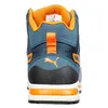 The back view of a blue and orange Puma safety boot. Náhľad obrázku produktu
