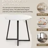 OKWISH Table À Manger Ronde - Plateau Marbré Avec Pieds Voir les images du produit 2