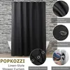 Tenda da doccia nera, stile lino, 183 x 183 cm - Anteprima dell’immagine prodotto 2
