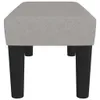 A front view of a light gray upholstered bench with black legs, isolated on a white background. Produktbild-Vorschau