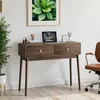 Schreibtisch Walnuss 100x35x80 cm Century Modern Produktbild-Vorschau 5