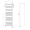 LuxeBath Badheizkörper Seitenanschluss 600x1800mm Weiß Produktbild-Vorschau 4