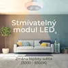 A living room scene with a sofa, plant, and ceiling fan with light. Náhled obrázku produktu