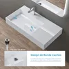 doporro Lavabo Suspendu Blanc 75cm Vasque à Poser Lave Voir les images du produit 5