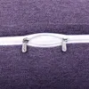 A close-up view of a zipper on a purple fabric product. Produktbild-Vorschau