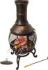 Terrassenofen Gartenkamin mit Grill, Gusseisen, Grillkamin Produktbild-Vorschau 1