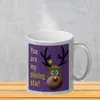 Weihnachten Glitzer-Kaffeebecher mit Rentier Motiv in Lila Produktbild-Vorschau 3