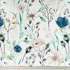 Baumwolle 100% Jeansrosa Blumen mit Zweigen Produktbild-Vorschau 1